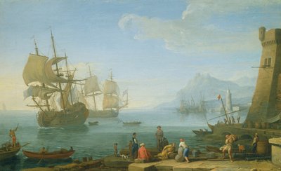 Mittelmeerhafen-Szene von Adrien Manglard